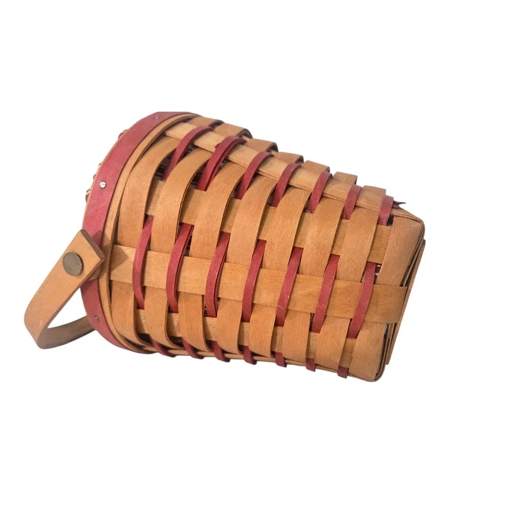 Longaberger‎ 1996 Sweetheart Bouquet Handwoven Tapered Basket Red Striped Lining